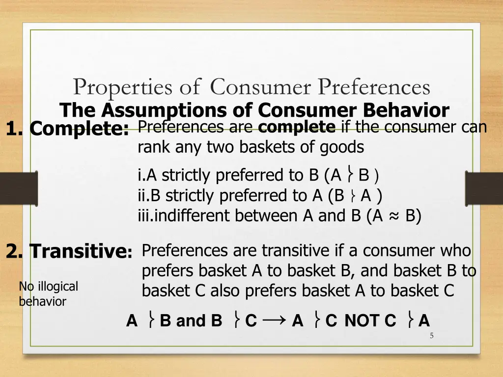 properties of consumer preferences