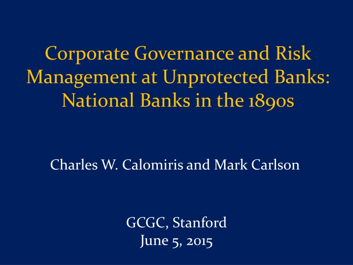 corporate governance and risk management