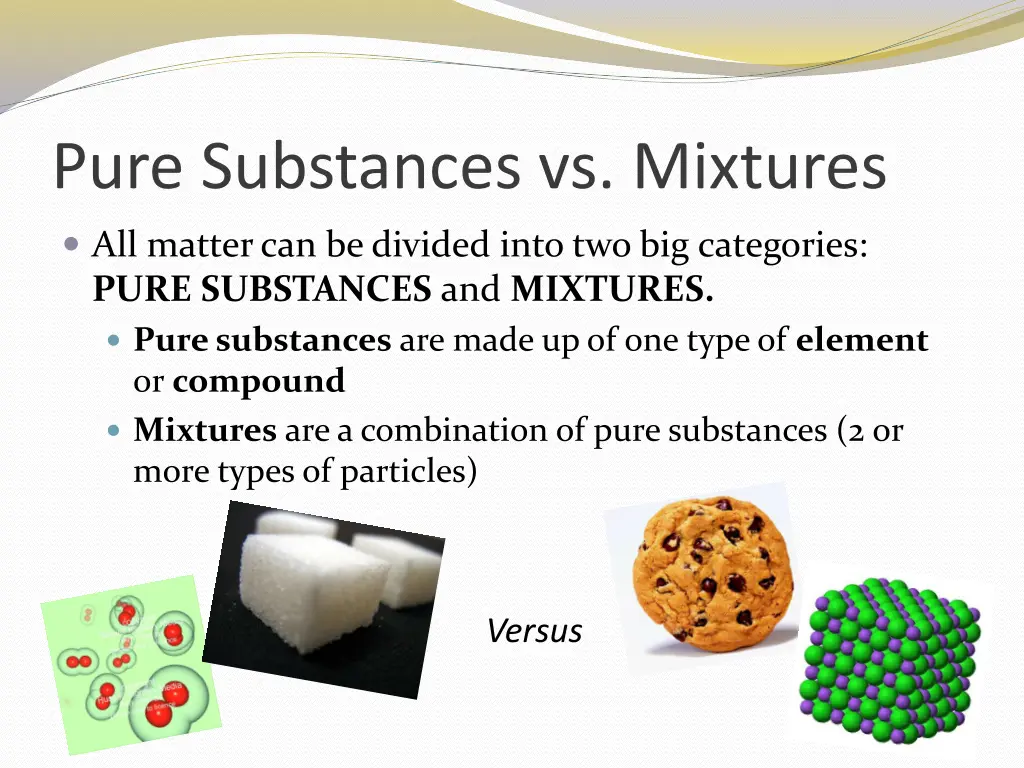 pure substances vs mixtures