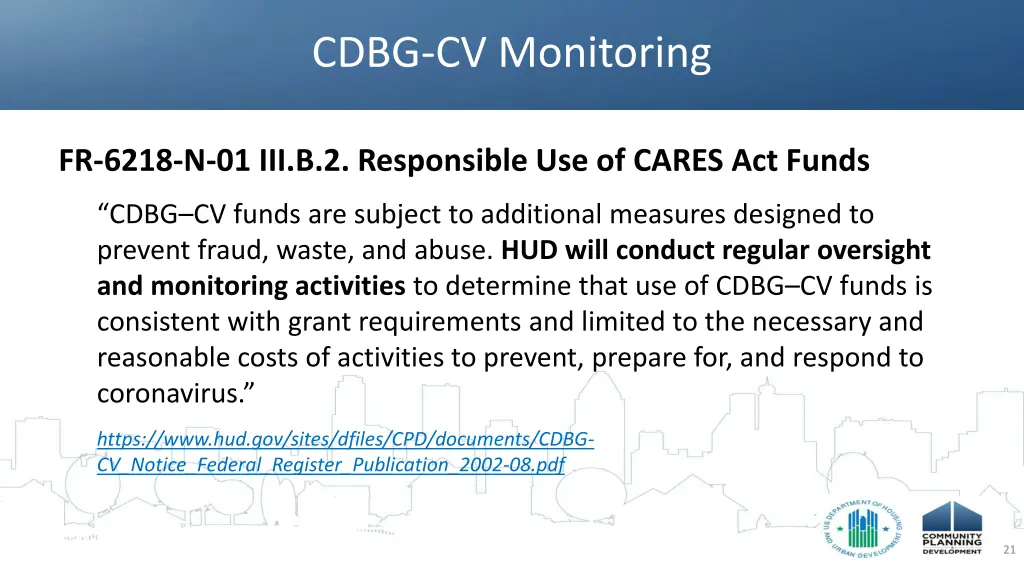 cdbg cv monitoring