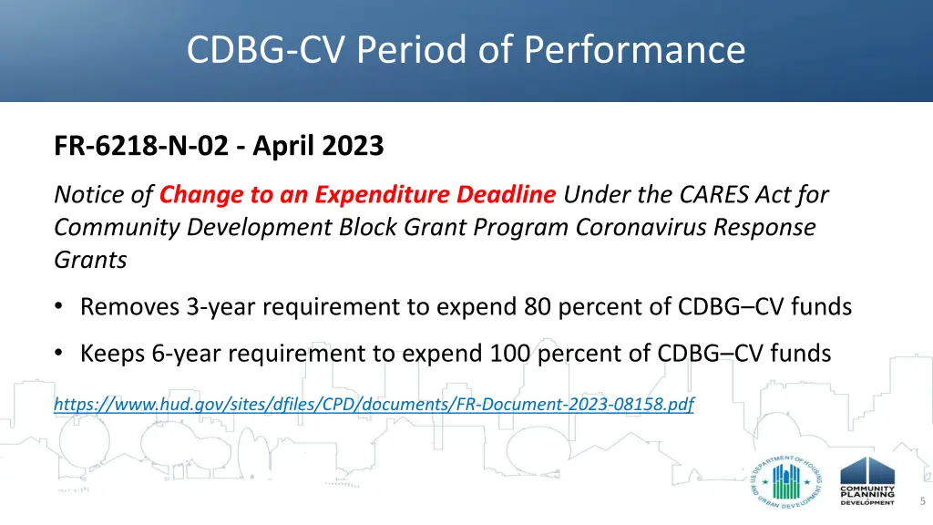 cdbg cv period of performance