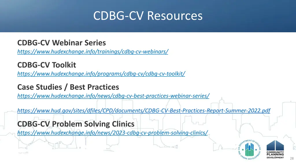 cdbg cv resources