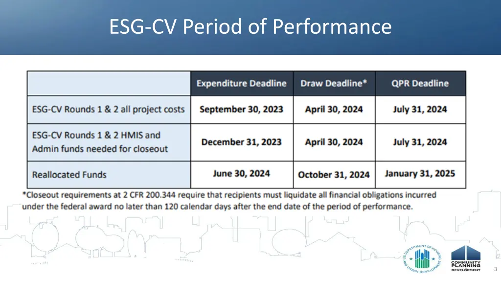 esg cv period of performance