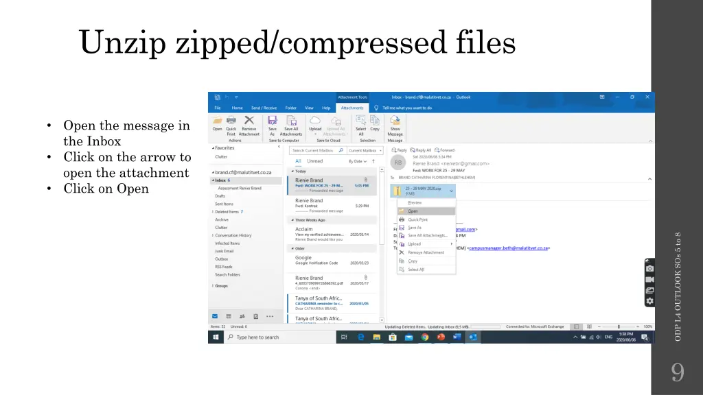 unzip zipped compressed files