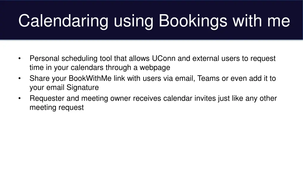 calendaring using bookings with me