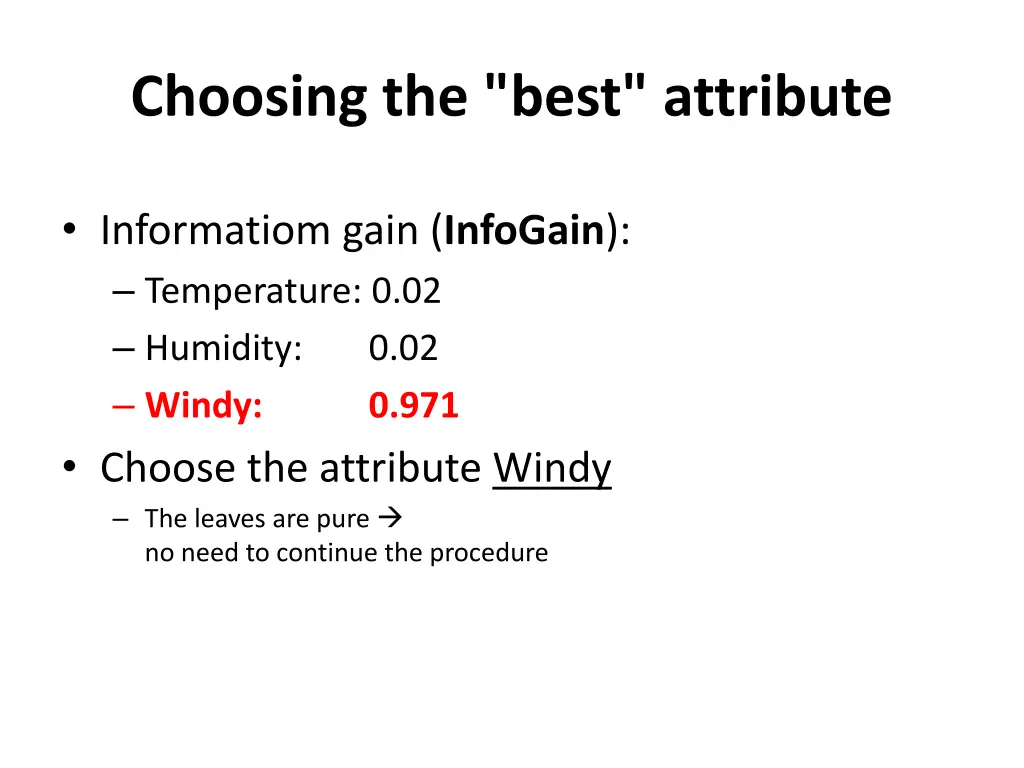 choosing the best attribute 2