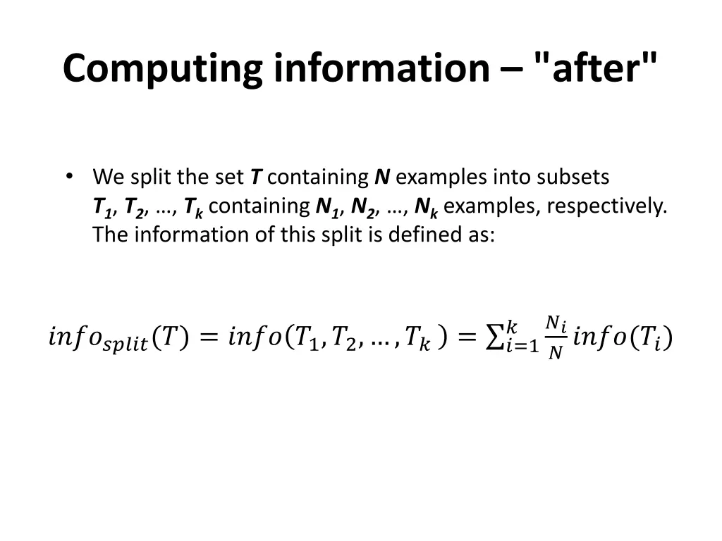 computing information after