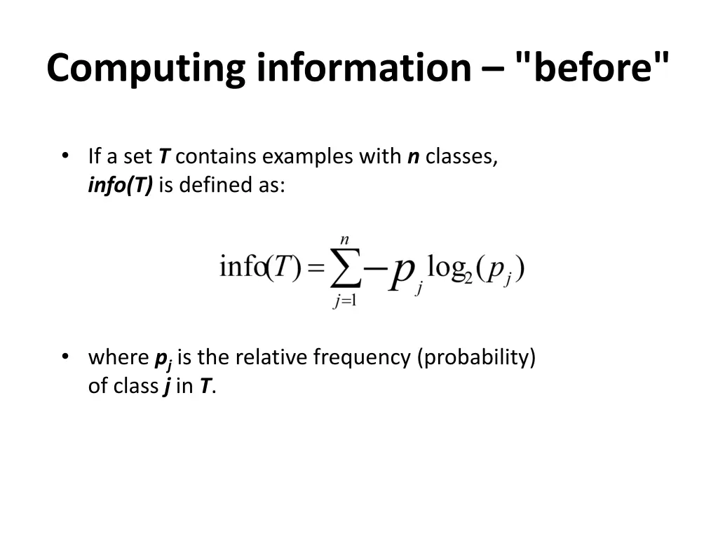 computing information before