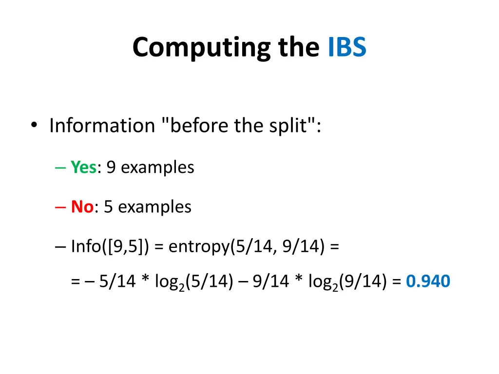 computing the ibs