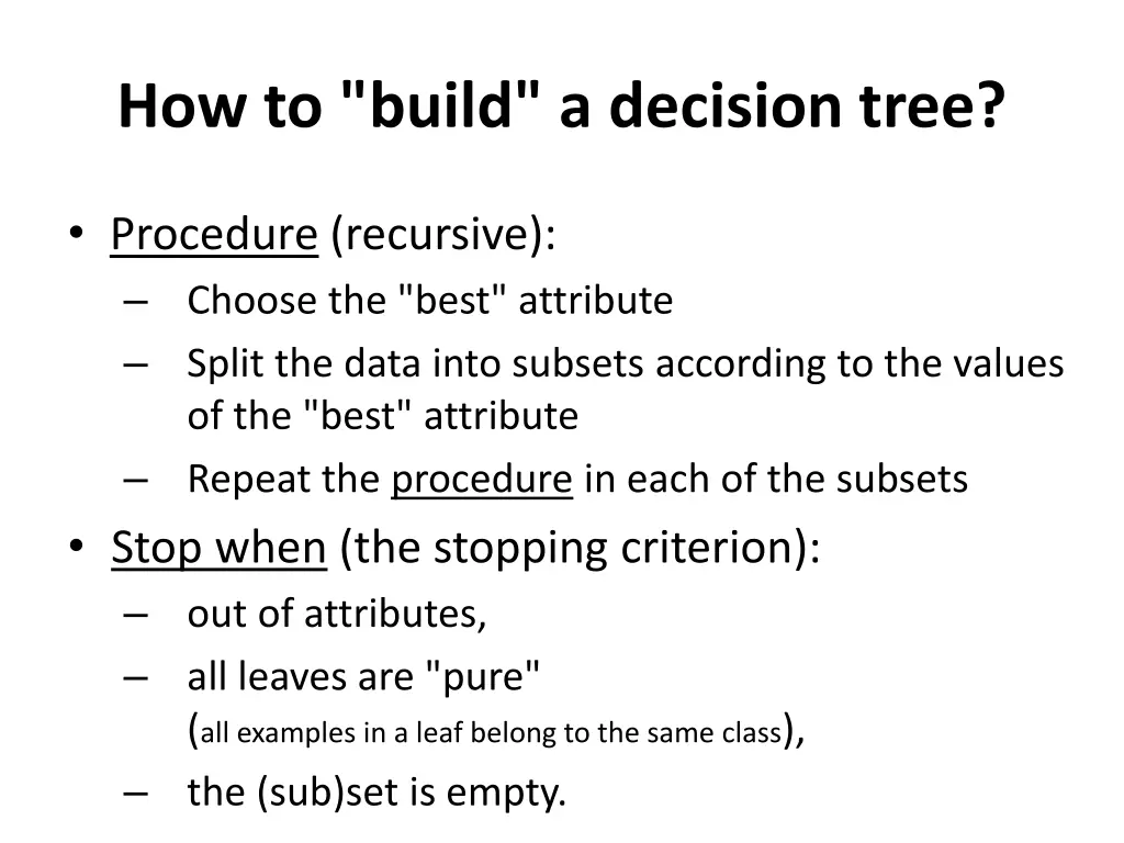 how to build a decision tree