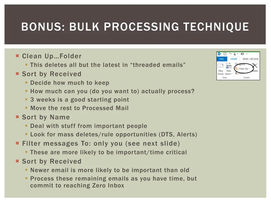 bonus bulk processing technique