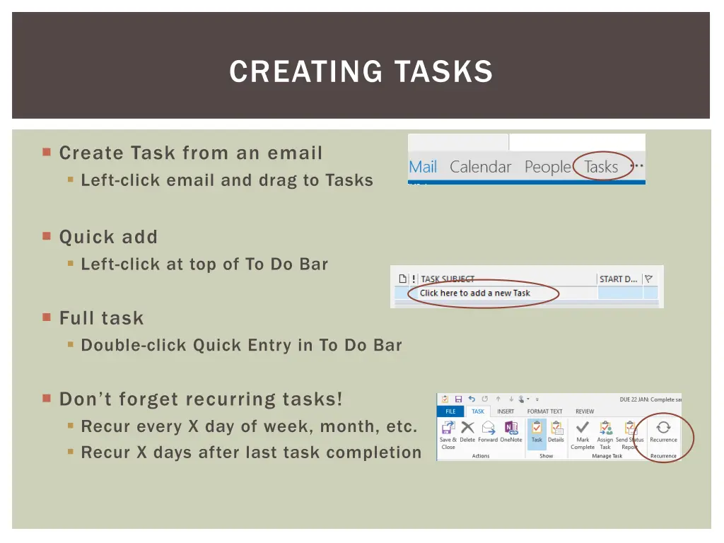 creating tasks