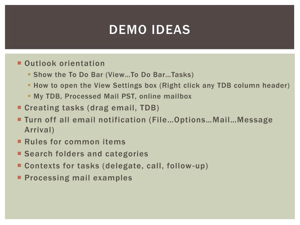 demo ideas