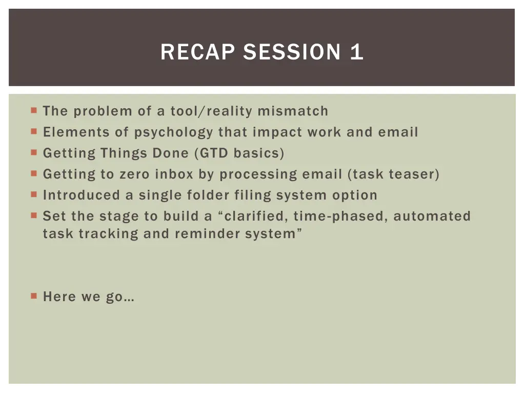 recap session 1