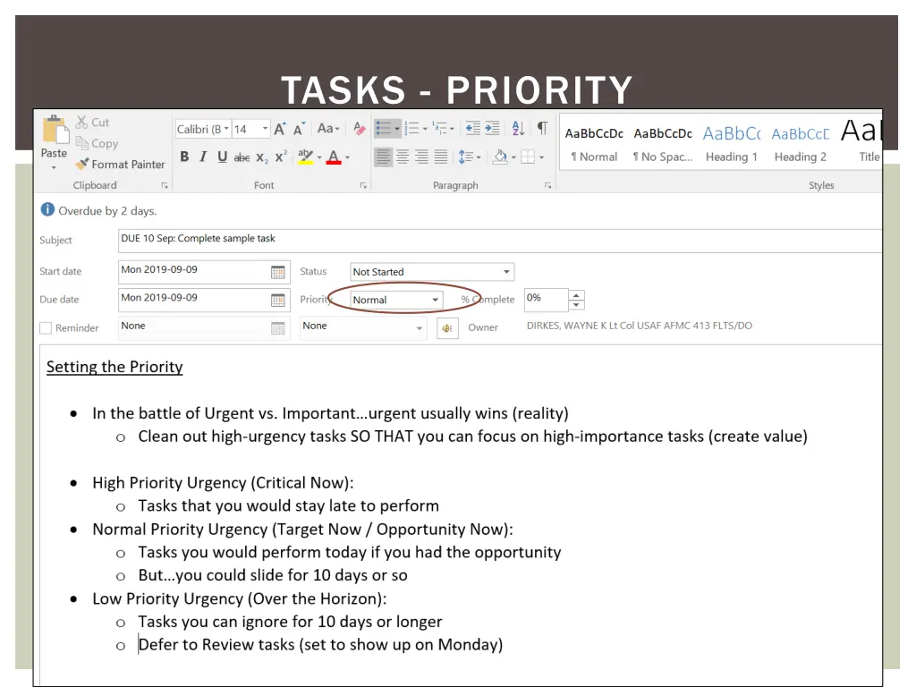 tasks priority