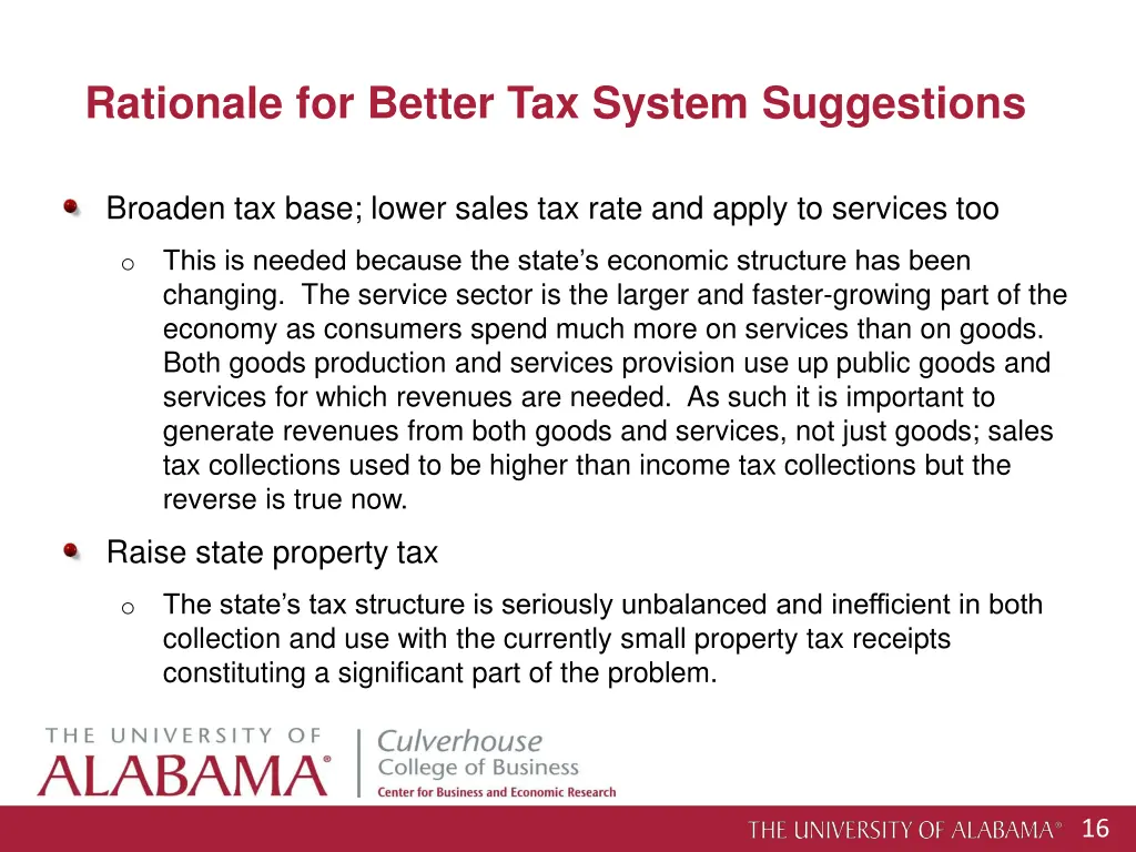 rationale for better tax system suggestions