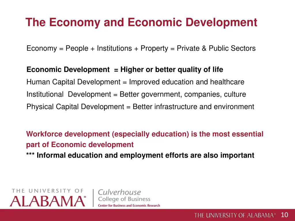 the economy and economic development