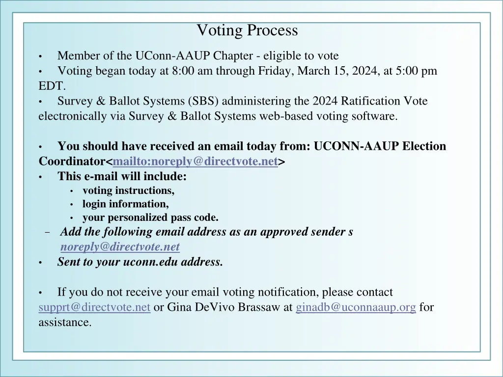 voting process