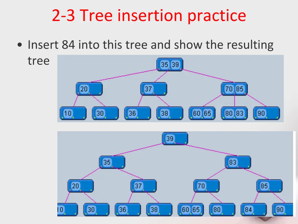 2 3 tree insertion practice 1