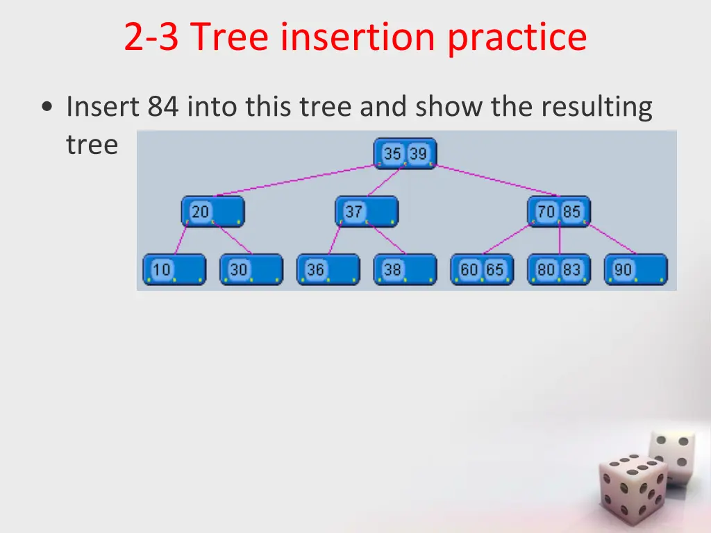 2 3 tree insertion practice