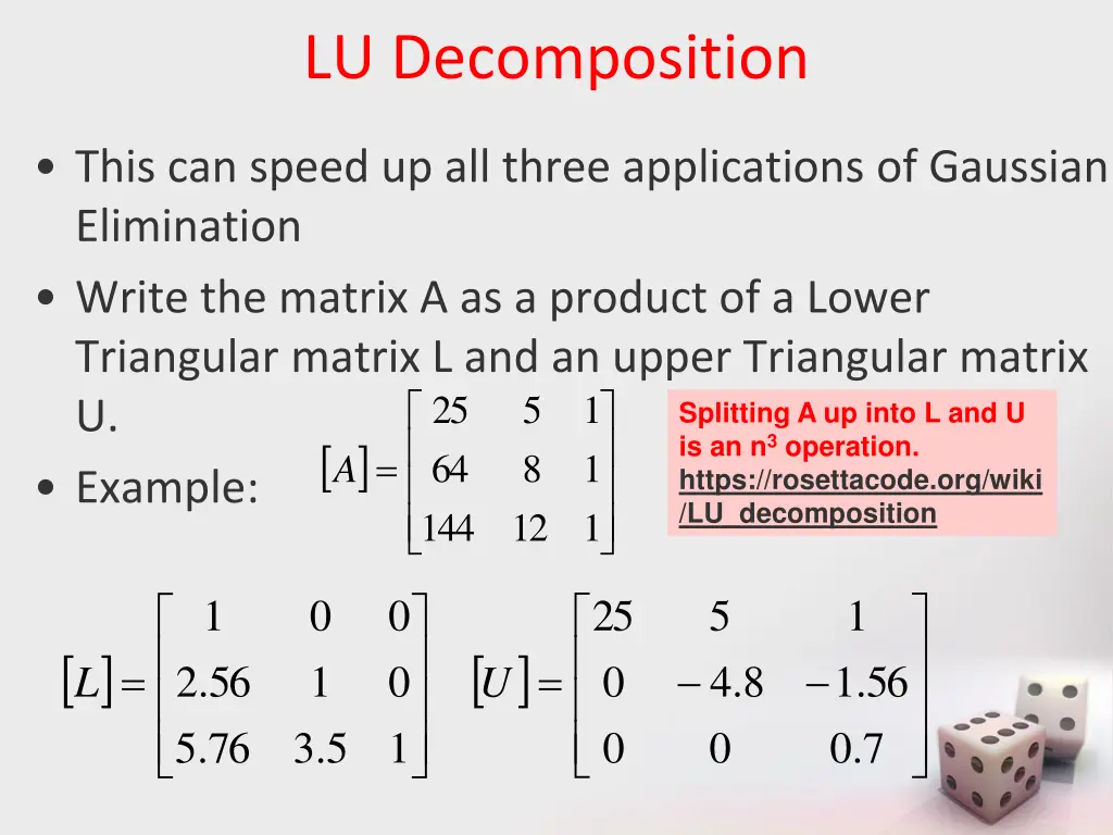 lu decomposition