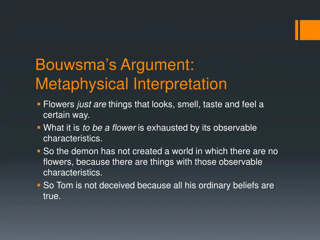 bouwsma s argument metaphysical interpretation