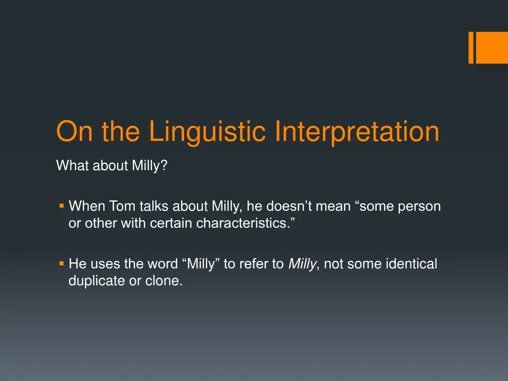 on the linguistic interpretation 1