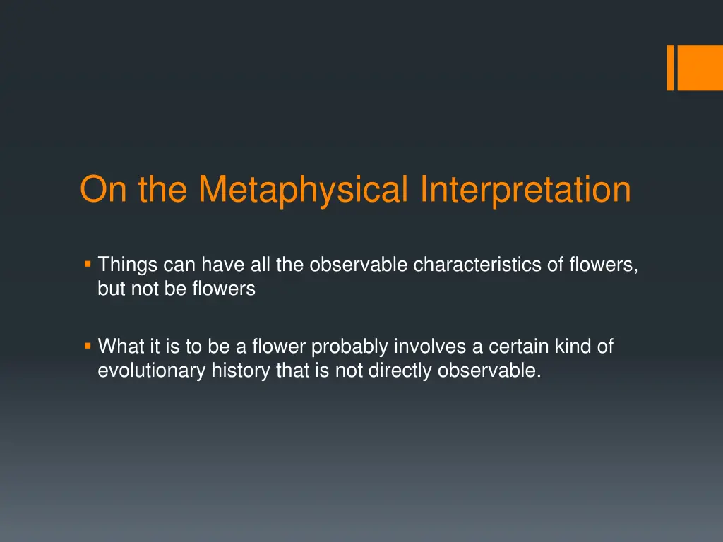 on the metaphysical interpretation