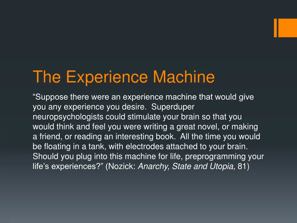 the experience machine 1