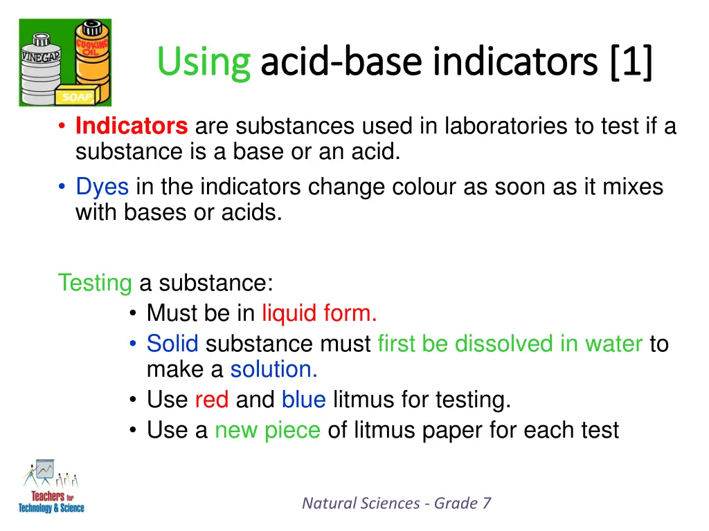 using using acid
