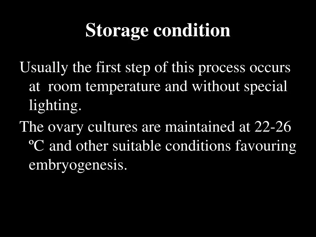 storage condition