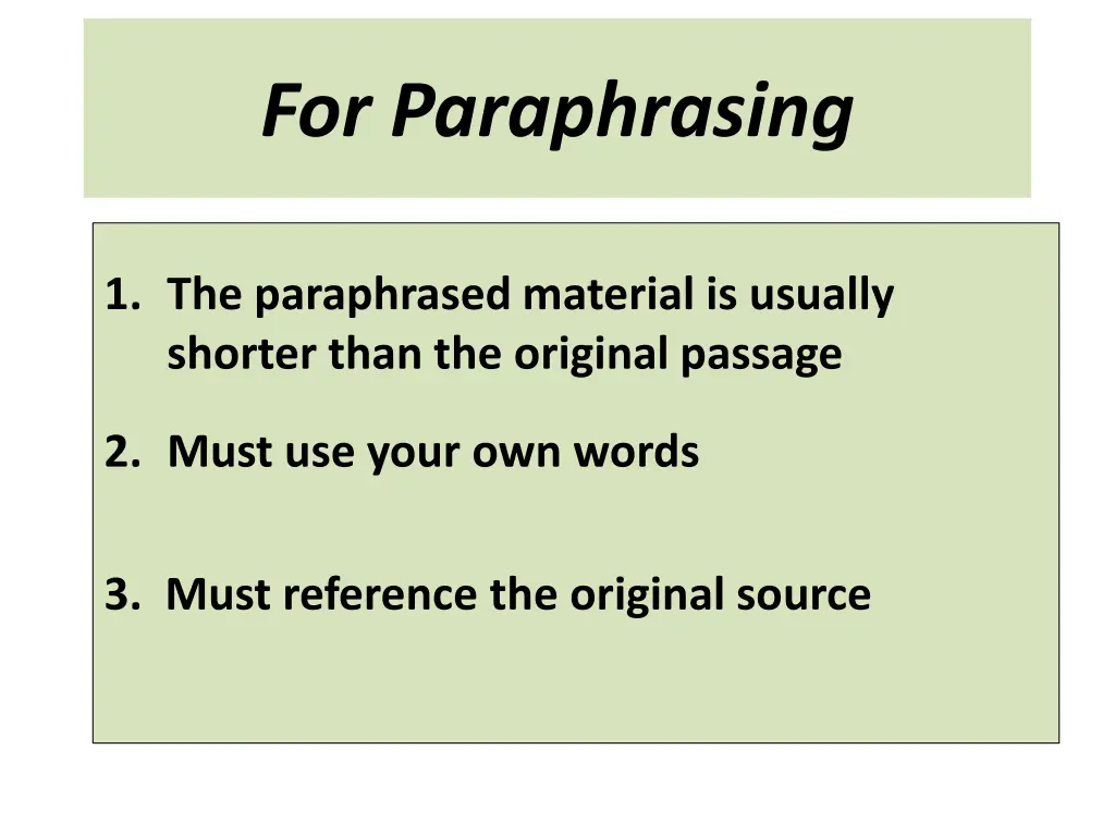 for paraphrasing