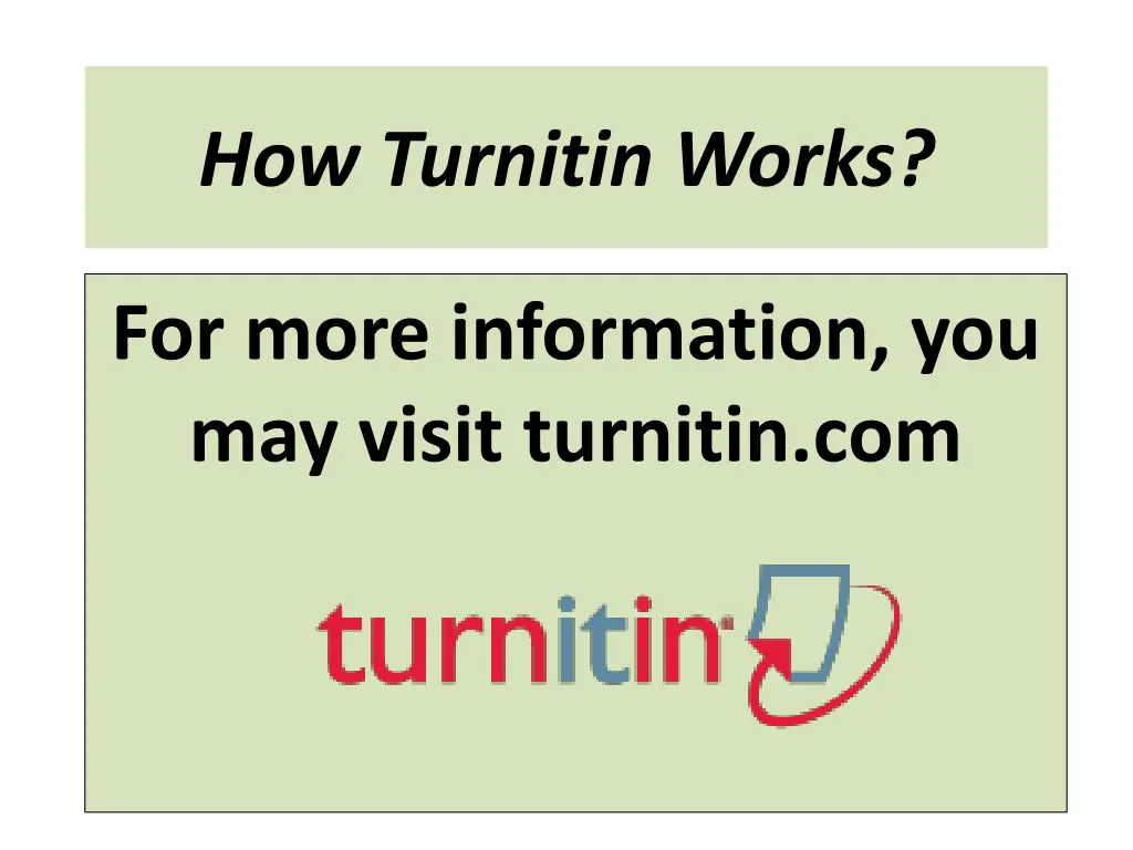 how turnitin works 5