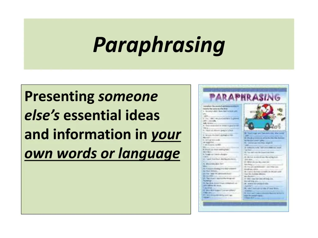 paraphrasing