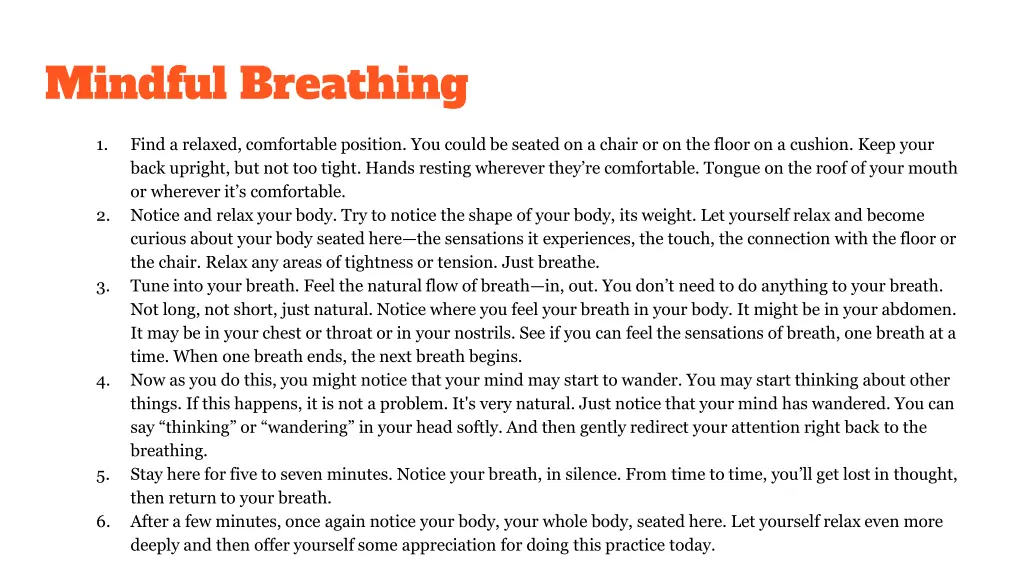 mindful breathing