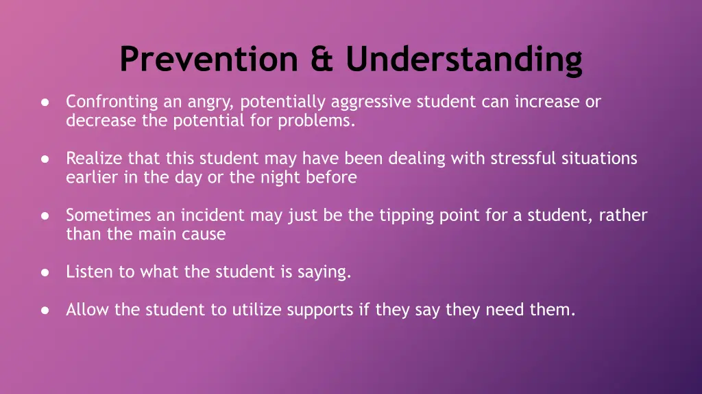 prevention understanding