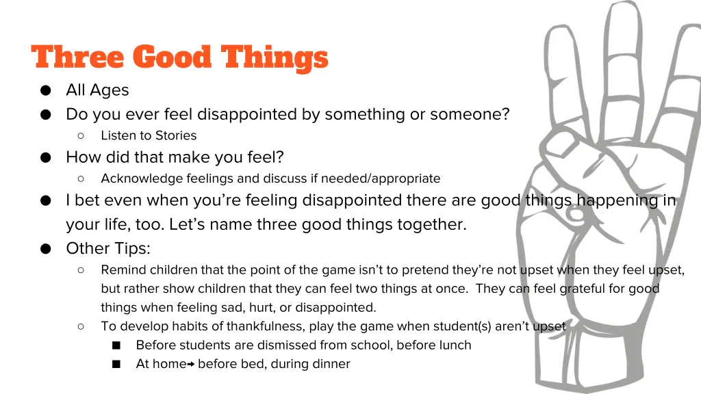 three good things all ages do you ever feel