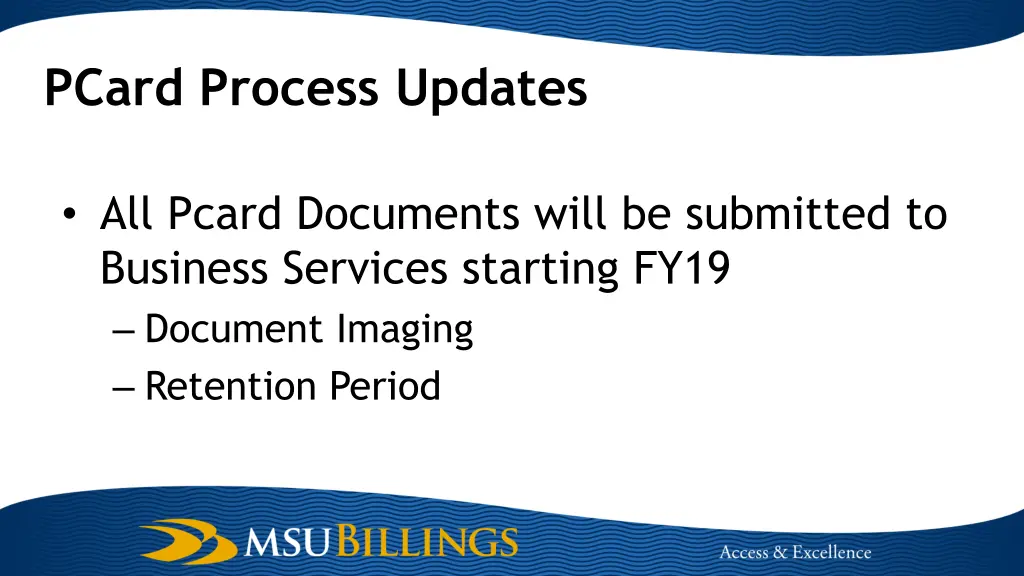 pcard process updates