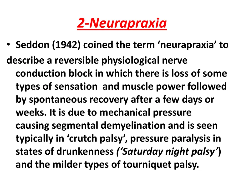 2 neurapraxia