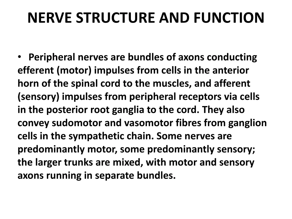 nerve structure and function