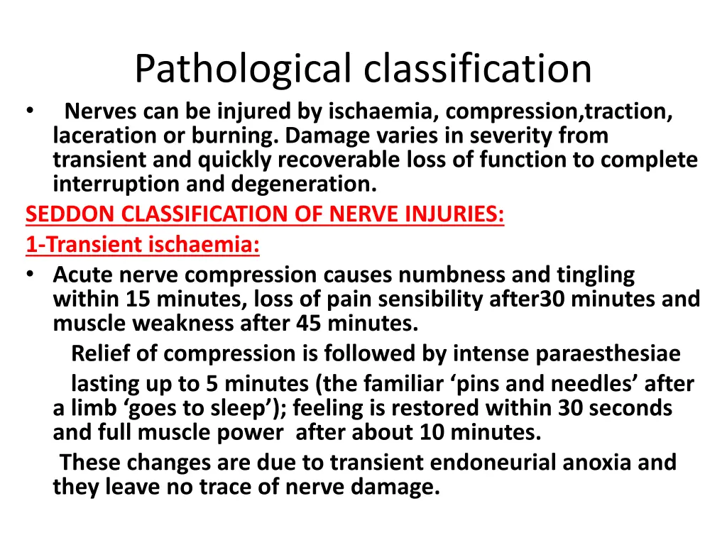 pathological classification nerves can be injured