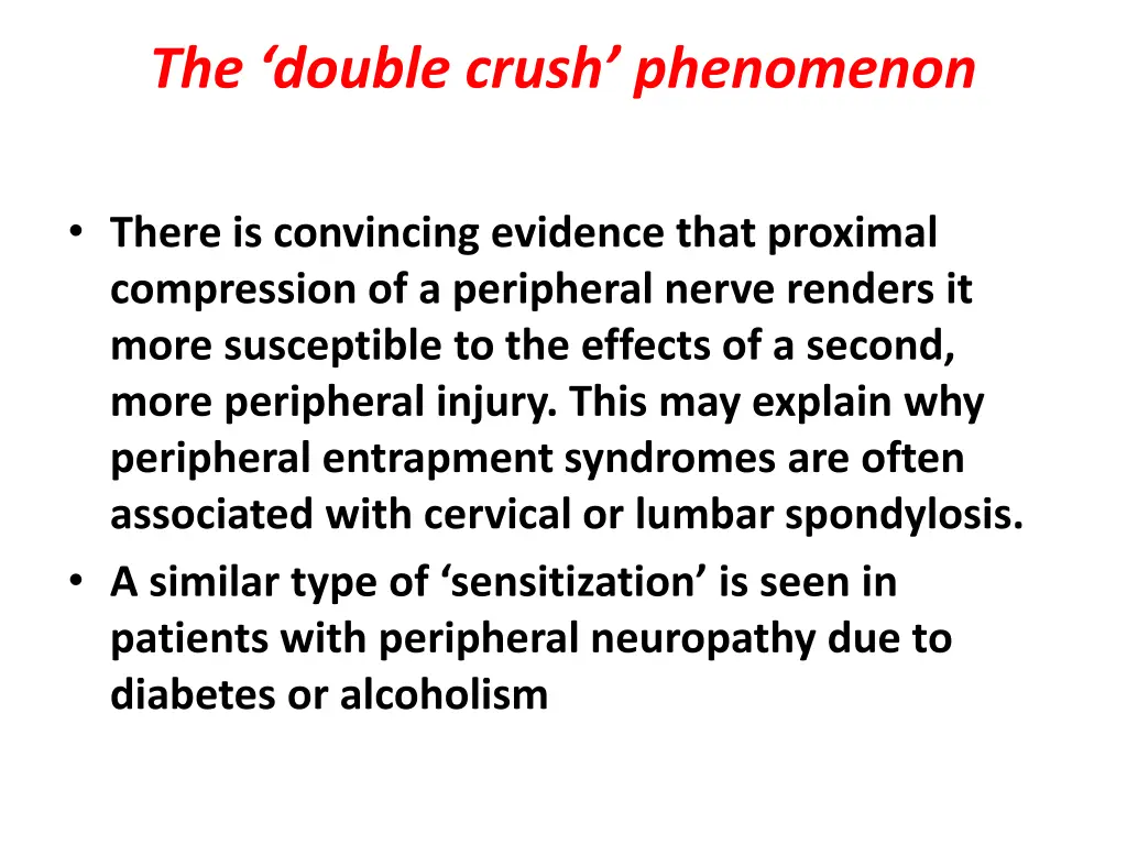 the double crush phenomenon