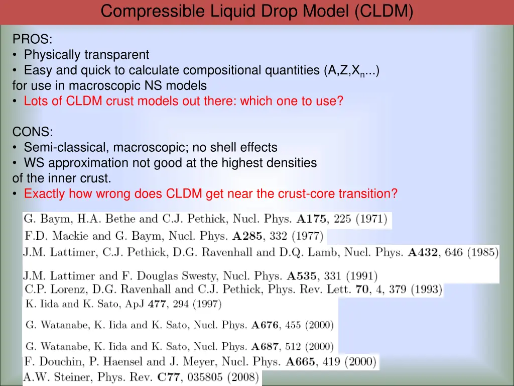 compressible liquid drop model cldm 1