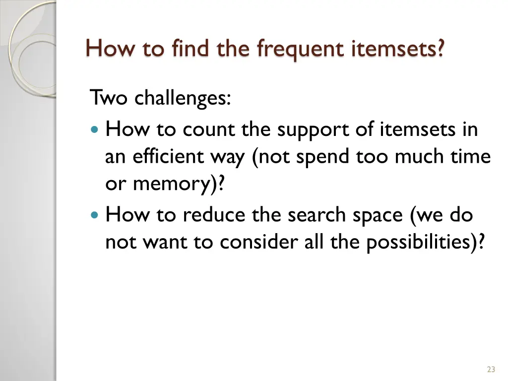 how to find the frequent itemsets