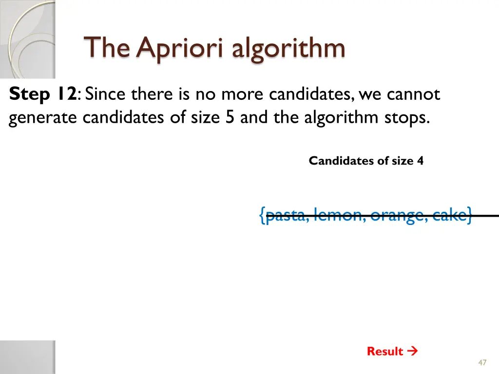 the apriori algorithm 16