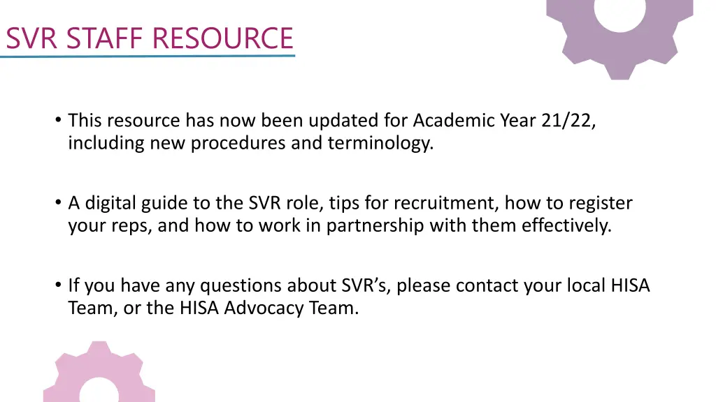 svr staff resource