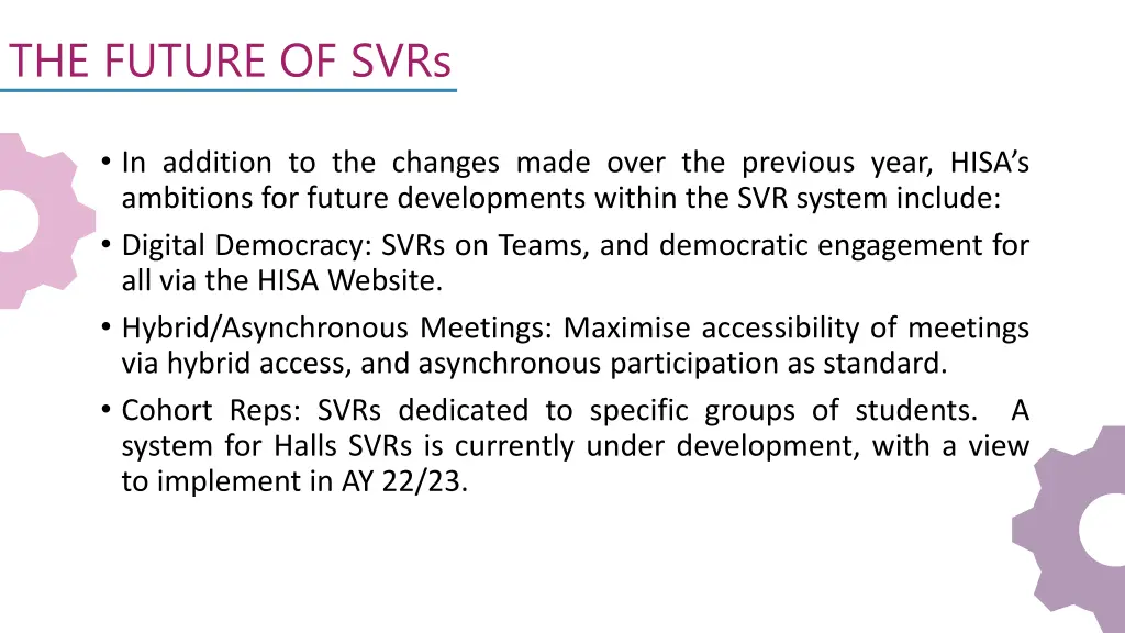 the future of svrs