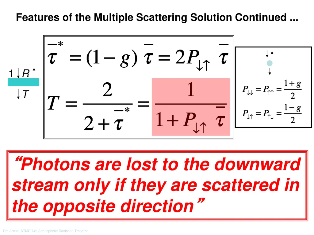 features of the multiple scattering solution