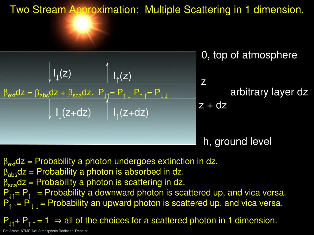 two stream approximation multiple scattering