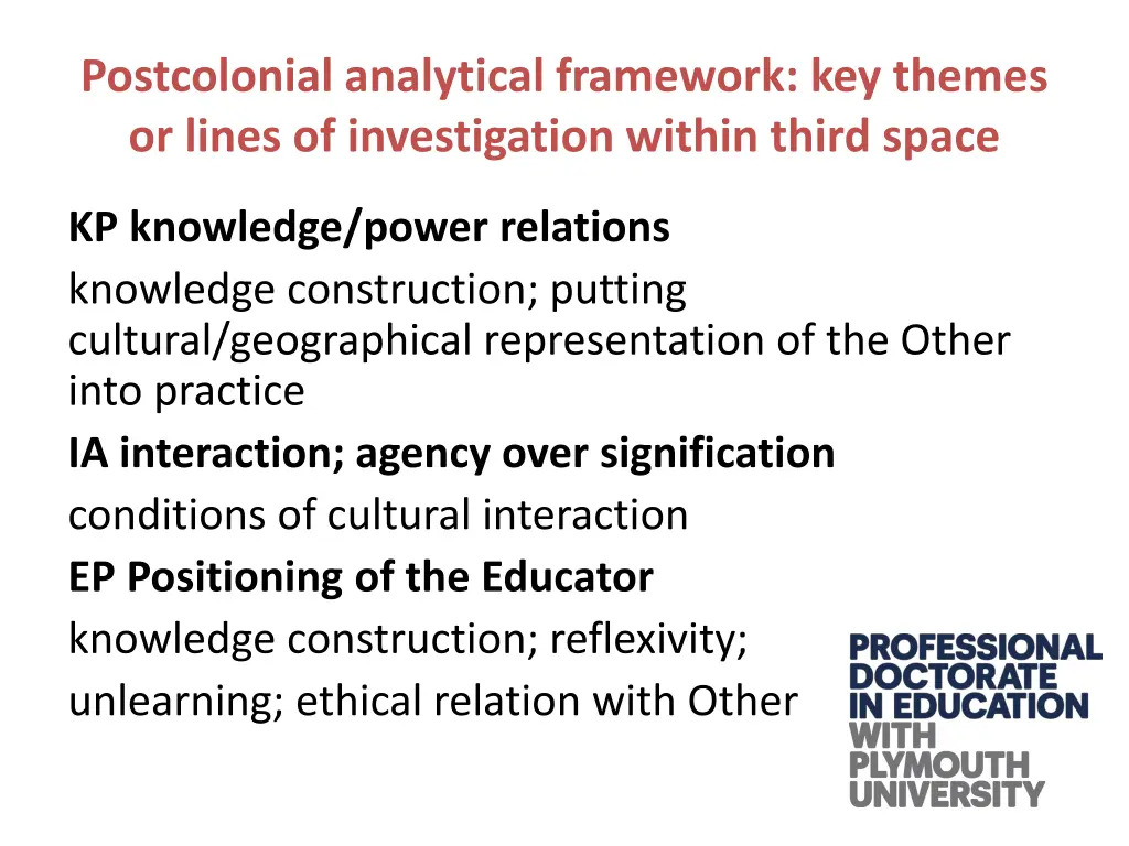 postcolonial analytical framework key themes